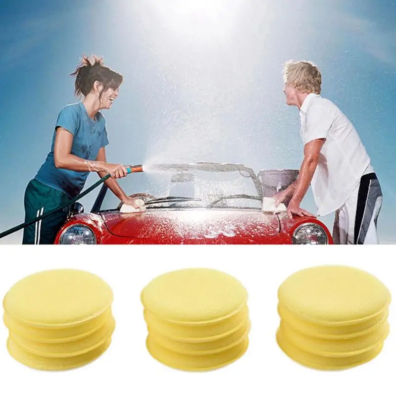 12 PCs Cleaning Polish Car Pads Detailing Waxing Sponges Foam Wax Wash