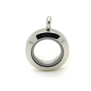 

10pcs 20mm magnetic floating locket pendants glass locket necklace in stainless steel