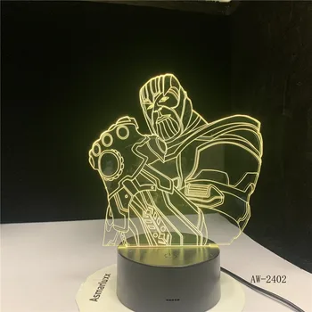 

Thanos Marvel The Avengers Big Villain 3D LED RGB 7 Color Change Night Light Baby Sleep Lamp Home Decor Boy Kid Gift AW-2402