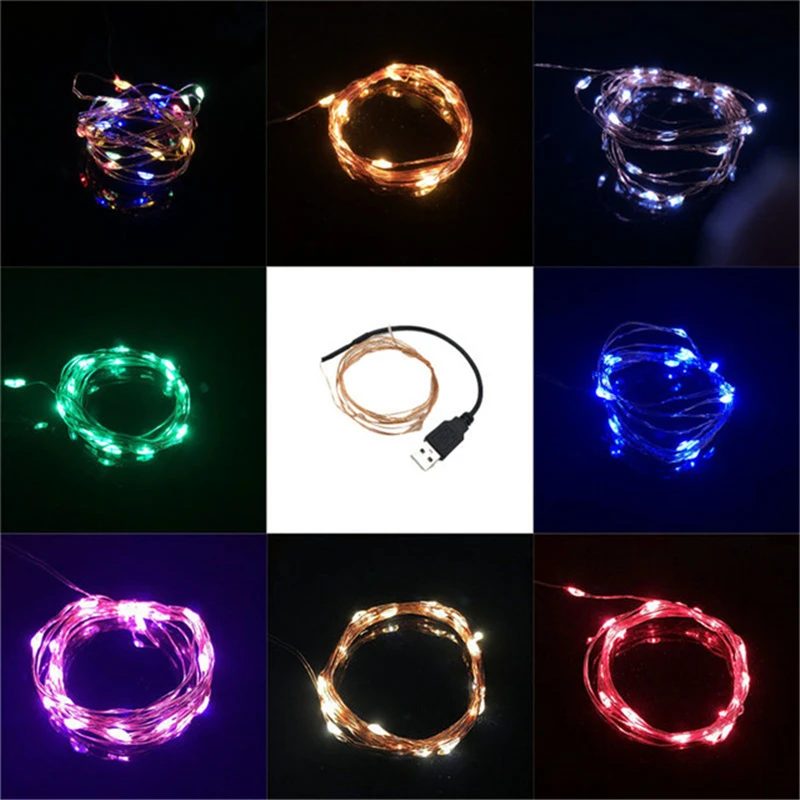 

2M USB LED String Light Waterproof LED Copper Wire String Holiday Outdoor Fairy Lights For Christmas Party Wedding Decoration