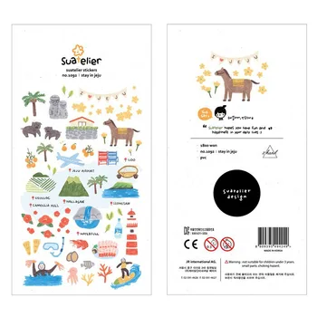 

1 Pc Stay In Jeju Island Sticker Decorative Mobile Stickers PVC Scrapbooking Korean Stationery Planner Stickers
