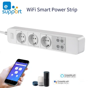 

Timethinker Ewelink Smart Wifi Power Strip EU UK Plug Surge Protector Multi Socket Voice Control for Amazon Alexa Google Home