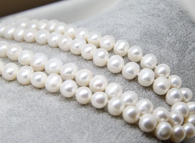 Модные ожерелья из пресноводного жемчуга для женщин, свадебное белое длинное ожерелье с натуральным жемчугом, ювелирные изделия, большой лучший подарок на день рождения