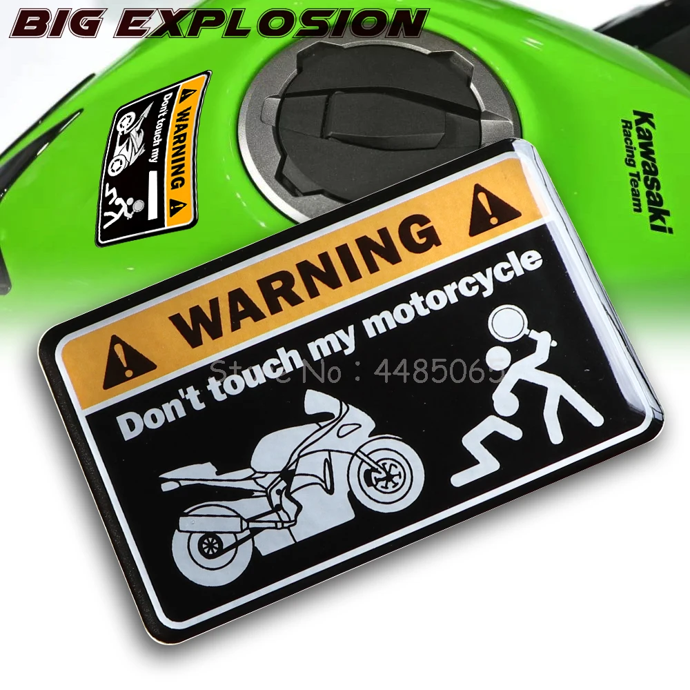 

For Kawasaki NINJA Yamaha Honda Suzuki KTM Ducati MONSTER KTM 3D warning sticker do not touch the sticker cover of my motorcycle