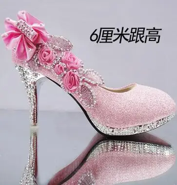 Г., свадебные туфли красные туфли для невесты на тонком высоком каблуке с закрытым носком обувь для подружки невесты с золотыми бабочками - Цвет: 6cm