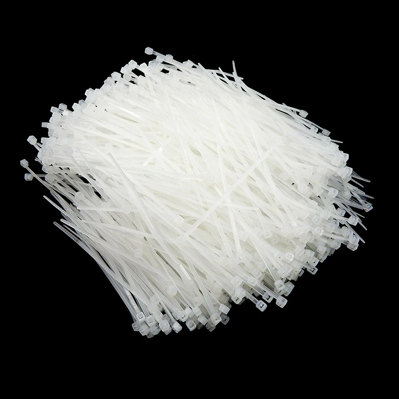 

Nylon Cable Ties Natural White Wraps 1000Pcs Zip 4 Inch Replacement 18lbs Fasteners Self Locking Durable Useful