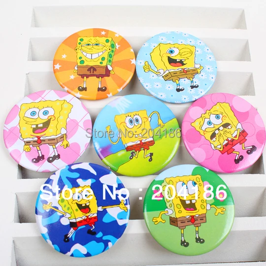 

(680 Pcs/Lot) 9 Cartoon Princess Spiderman Hello Kitty SpongeBob Mickey Children Cartoon Clothing Decoration Pin Badges