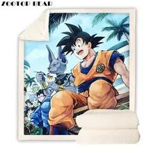 Флисовый плед Dragon Ball с 3D принтом для детей, супер аниме, Забавный домашний теплый диван, одеяло, модный офисный, для взрослых, для путешествий, брендовый, для пикника