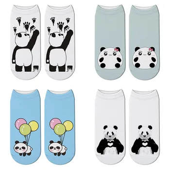 

New 3D Printed Panda Cartoon Socks Woomen Character Giant Panda Pattern Unisex Ankle Socks Funny Japanese Kawaii Short Socks