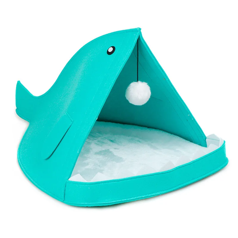 New fashion cats and dogs cute nest fish-shaped felt pet shark cat litter B26103 | Дом и сад