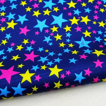 

WF258 - PVC coated waterproof fabric - Colorful stars on Navy Blue