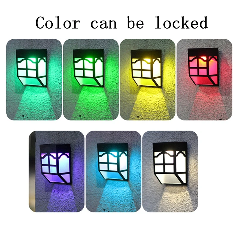 

BORUiT LED Solar Fence Light 7 Color Changing Garden Pathway Wall Lamp IP65 Waterproof Landscape Lighting For Garden Decoration