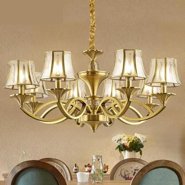 Retro Villa Copper Chandelier Antique Led Lamps Italy Retro Villa Copper Chandelier Antique Led Lamps Italy Vintage Chandeliers Hotel Living Room Hanging