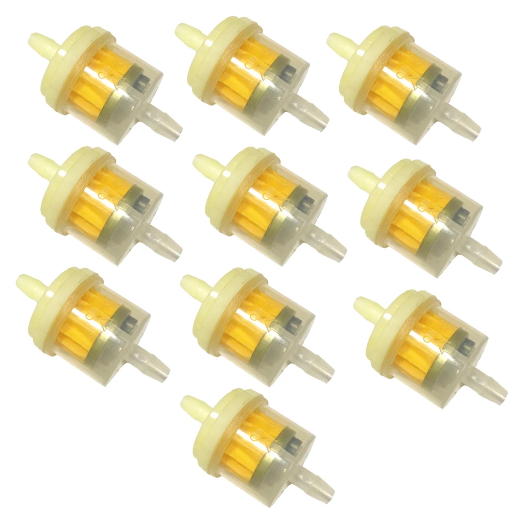 10 Pcs 6mm 1/4 Inch Universal Petrol Inline Fuel Filters For Motorcycle Car Dirt Bike Scooter Etc Gasoline Inline Fuel Filters