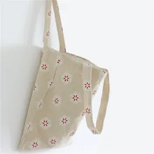 Yile вручную из хлопка и льна Эко многоразовые сумки Сумка через плечо сумка-тоут Снежинка Красное ядро L198