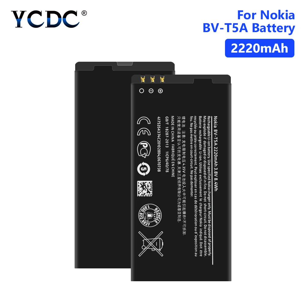 BV-T5A BVT5A 2220mAh литиевая батарея мобильного телефона батареи для Nokia Lumia 550 730 735 738 Супермен RM1038 RM1040 смартфон