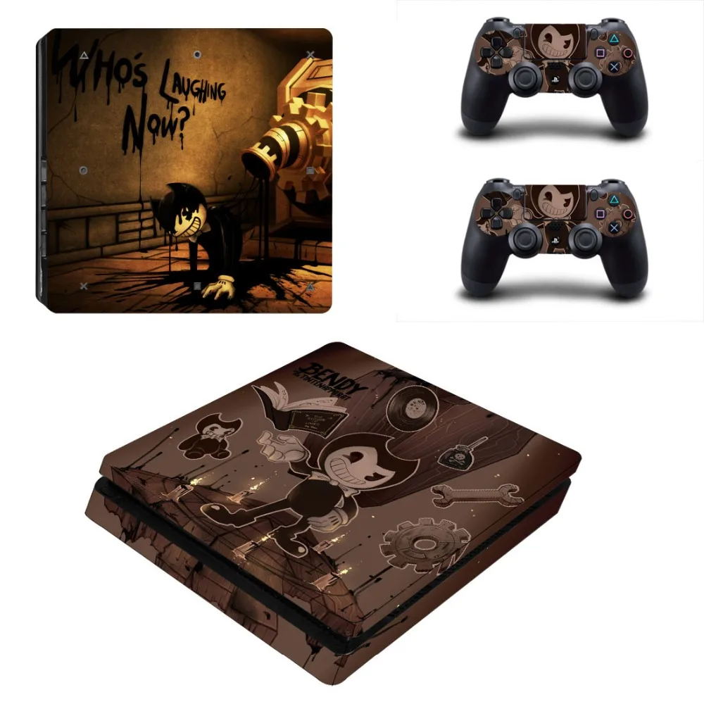 

Bendy and the Ink Machine PS4 Slim Skin Sticker For PlayStation 4 Console and 2 Controller PS4 Slim Skins Stickers Decal Vinyl