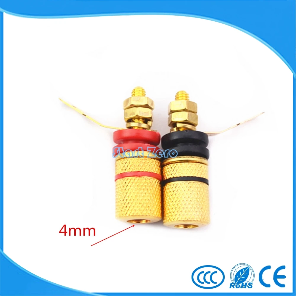 

10pcs Black+Red Gold Plated Audio speaker Binding Post Amplifier terminal for 4mm Banana jack socket connector