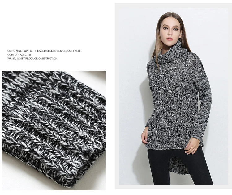 XIKOI New Autumn Winter Long-Sleeved High-Neck Sweater Thick Knitted Pullovers Plus Size Knitwear Women'S Turtleneck Clothes (3)