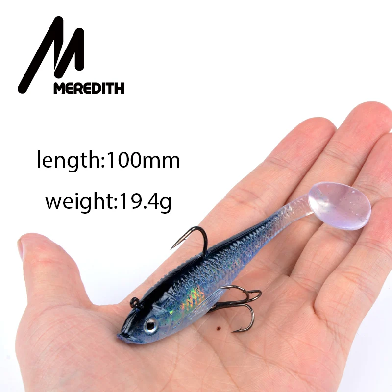 Meredith fishing 4 шт 19,4 г 10 см JXJ15-10 длинный хвост мягкие свинцовые рыболовные приманки Светящиеся рыболовные снасти мягкие приманки воблеры