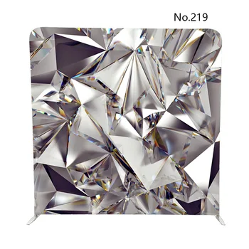 

No.213 and No.219 gold and silver 3D abstract crystal clear background double sided print backdrop for photobooth