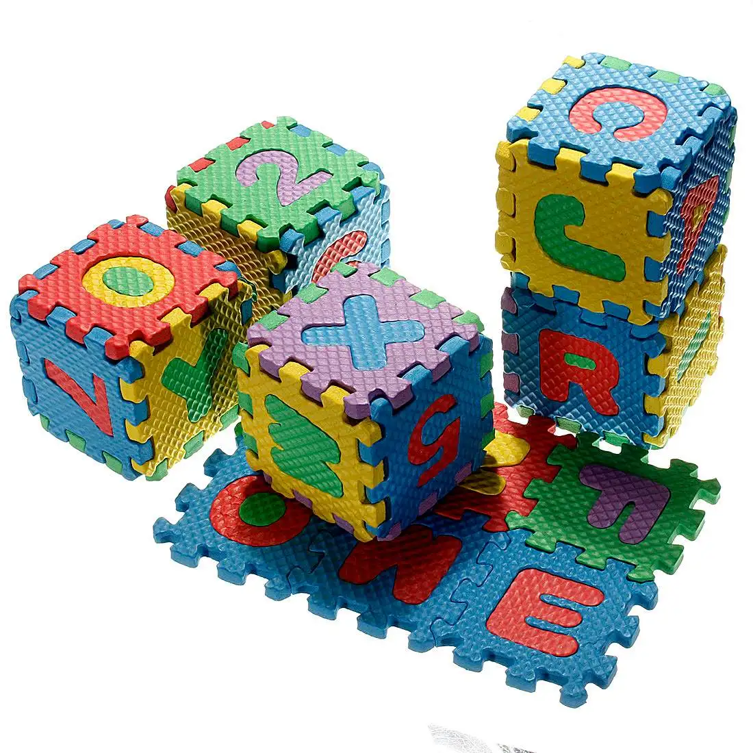 

36 pcs Foam Puzzle Baby Colorful EVA Foam Alphabet Letters Numbers Mat Jigsaw Puzzle Multicolor 5 x 5 cm for baby games