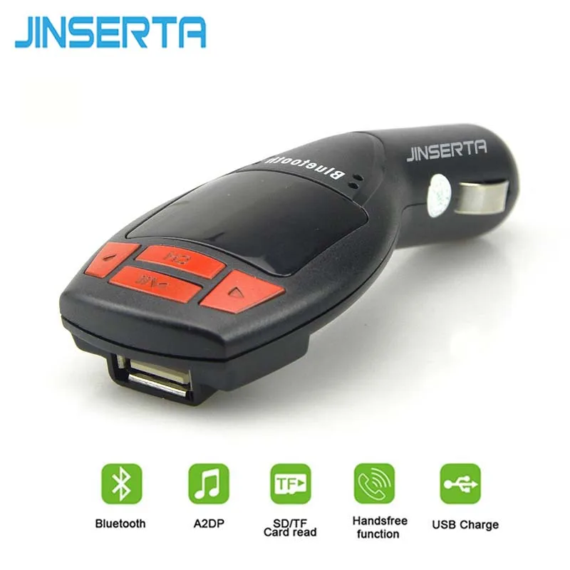 

JINSERTA Bluetooth MP3 Player FM Transmitter Modulator USB Car Kit Support Flash Drive TF Micro SD 3.5mm AUX Audio Music player