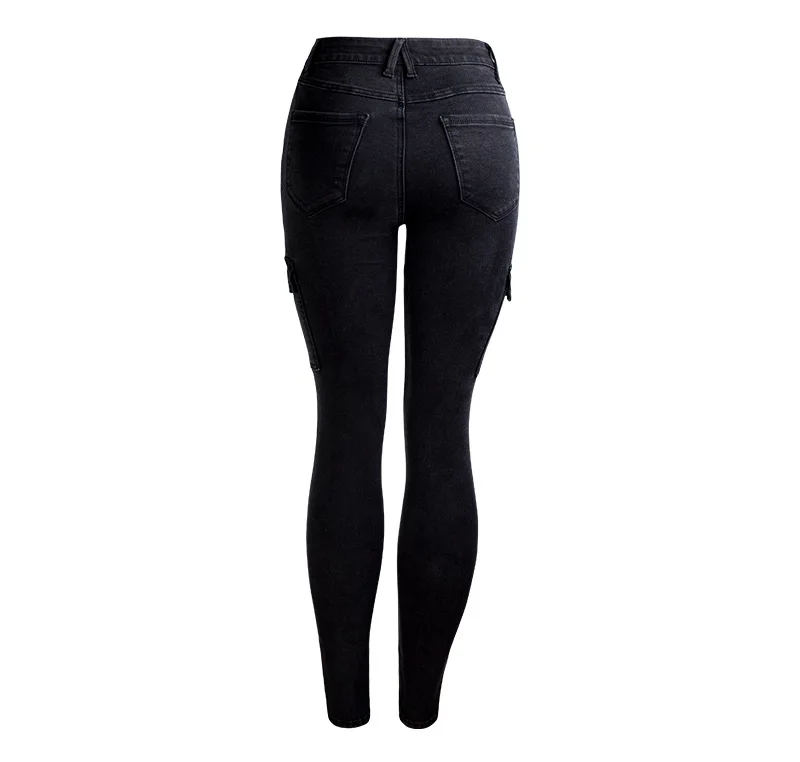 Плюс Размеры модные женские туфли Штаны с высокой посадкой стрейч черный джинсы Для женщин s Винтаж Узкие повседневные джинсы Брюки разрез