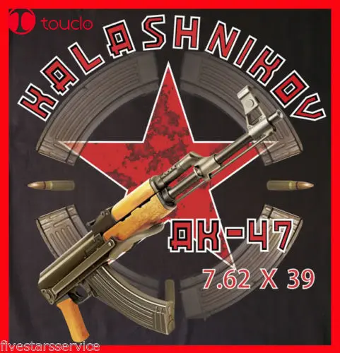 Новое поступление 2019 новая черная футболка русский АК 47 Калашников хлопок
