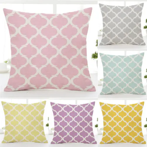 Geometric Pattern Linen Throw Pillow Case Bed Cushion Home | Дом и сад