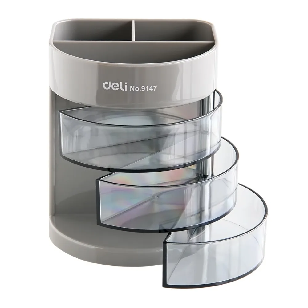 

Pen Pencil Holder,6 Compartments PVC Multi-function Office Desk Stationery Organizer Holder, for Clip, stapler,Knife Rule