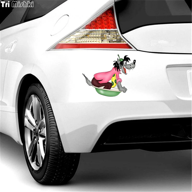 Tri Mishki TRL642 13*16 5 см Ну погоди волк из мульфильма наклейки на авто ПВХ полноцветные