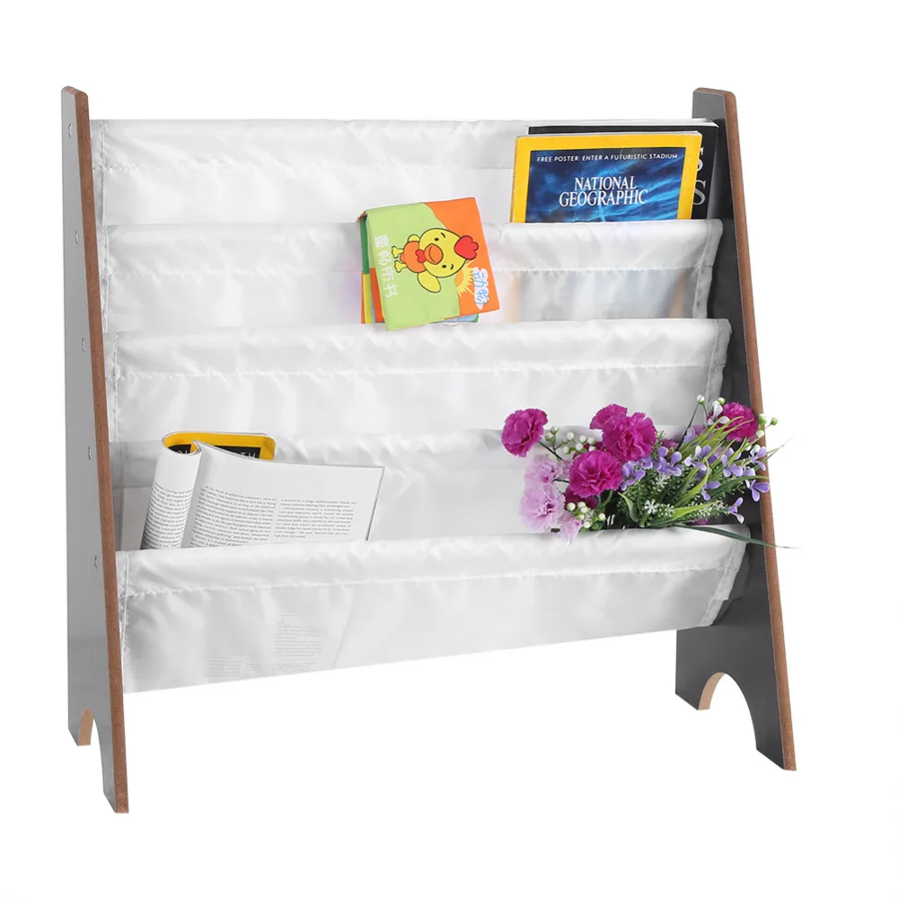 

4 Tiers Children Furniture Bookcase Book Storage Display Rack Bookshelf With For Kid Learning Bedroom Living Room Storage Book