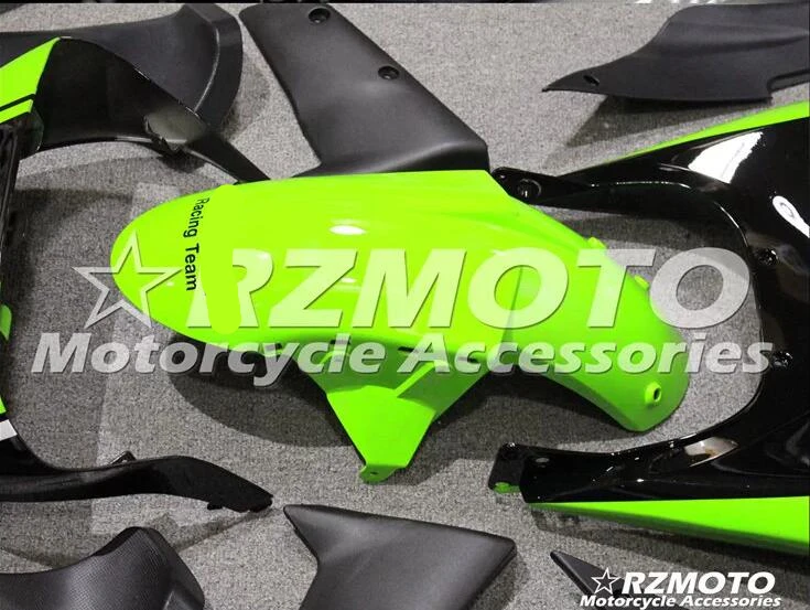 Мотоциклетный обтекатель abs комплект для Kawasaki Ninja ZX6R 636 2005 2006 корпусные детали плесень черный зеленый ACEKITS Магазин № 0052