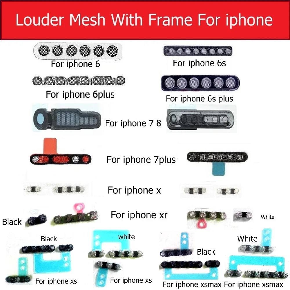 

Anti Dust Louder-Speaker Mesh For iPhone 6s 6 7 8 plus buzzer ringer mesh frame dust-proof for iphone X XS MAX XR Repair parts