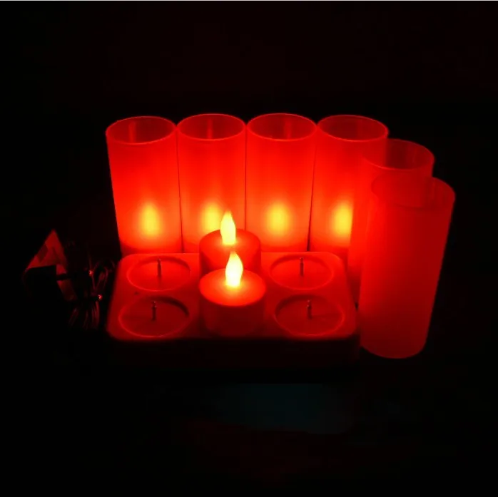 

Novelty Tea Candle Lights households Rechargeable candle LED night light electronic table lamps home indoor wedding decorations