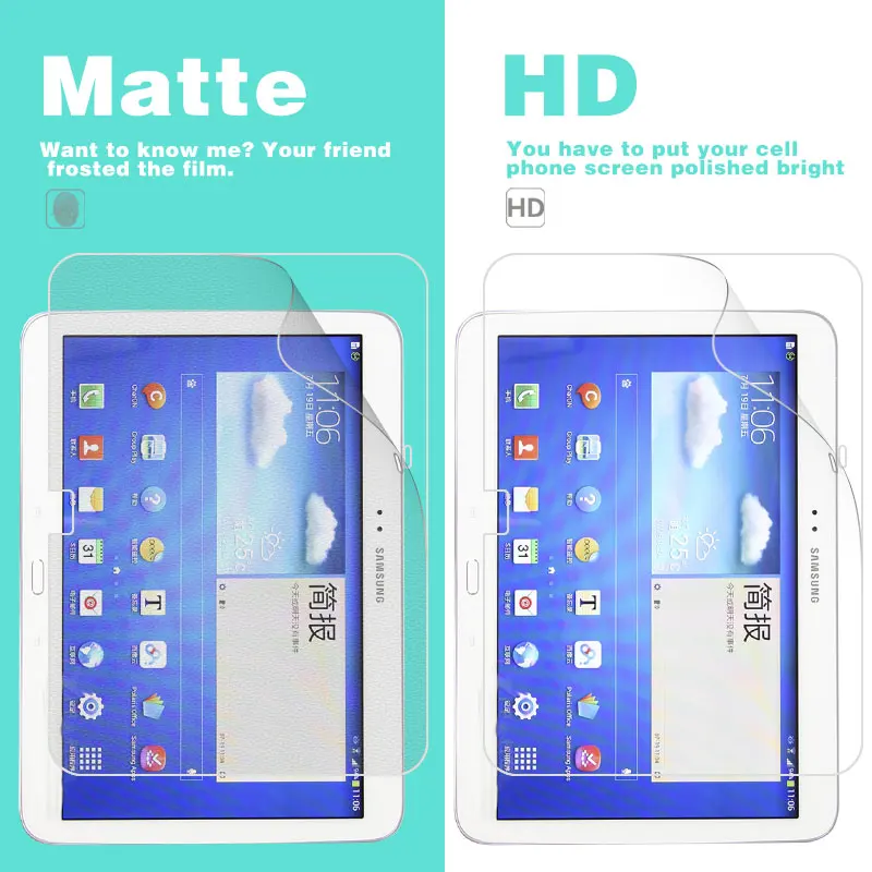 

HD Clear Glossy Film For Samsung GALAXY Tab 3 8.0 8" 10.1 10.1 " T310 T311 T315 P5200 Matte Film of Anti-Glare Screen Protector