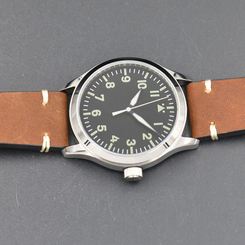 42 مللي متر Corgeut/العقيمة الهاتفي/ووتش الياقوت الزجاج الأسود الهاتفي التلقائي الميكانيكية الرجال ووتش