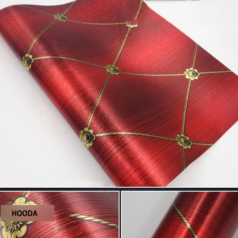 

Wallpaper reflective gold foil wallpaper red party and wedding room wall covering