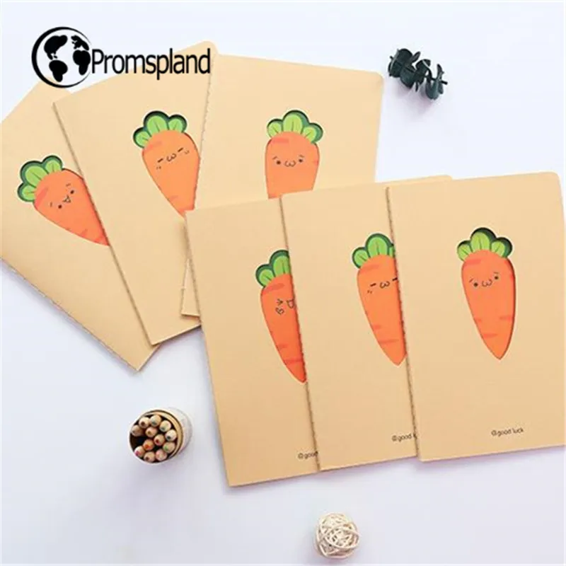 

100pcs Notebooks Hollow Radish Creative Books Journal Solid Color Office School Supplies Stationery Wholesales 21cm