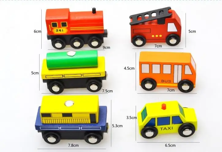 Деревянные строительные блоки дорожные сцены детей набор игрушек, деревянные магнитные игрушки поезд, Детские классические деревянные блоки масштабные модели автомобиля