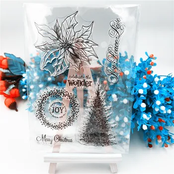 

Hot sale Christmas tree Transparent Clear Stamps / Silicone Seals Roller Stamp for DIY scrapbooking photo album/Card Making