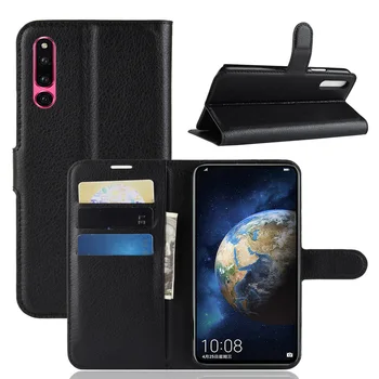 

10pcs/lot free shipping Litchi Grain wallet leather case with card holder for Huawei Magic 2 Honor 10 lite