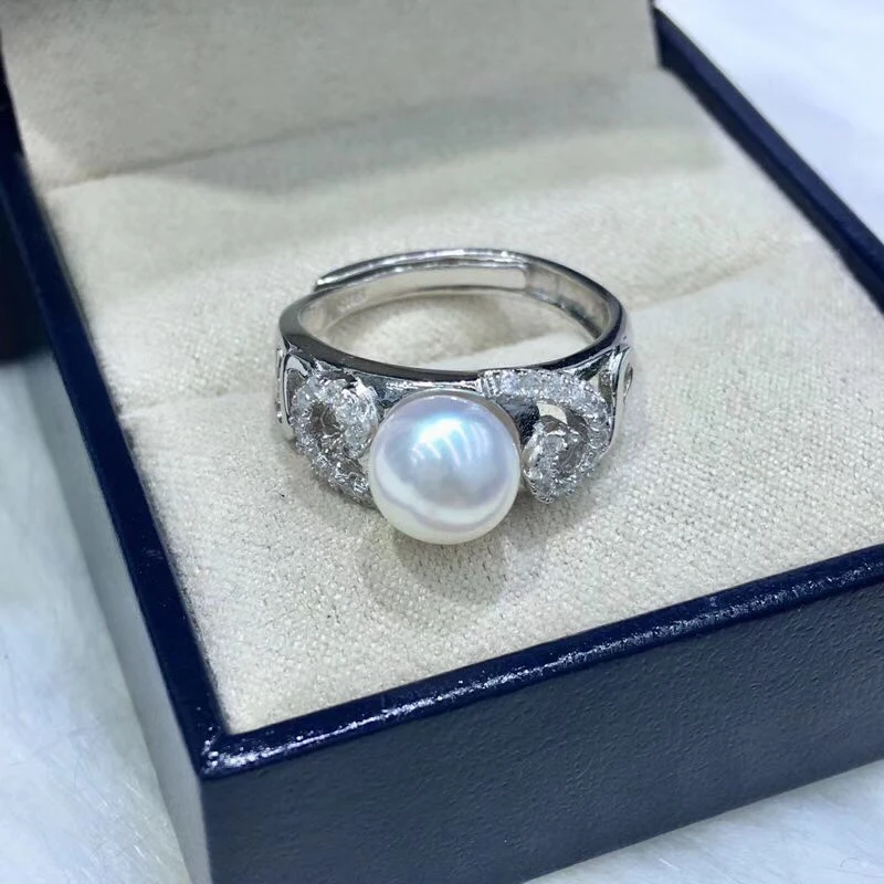 

European Design 925 Sterling Silver Adjustable Ring Findings Mountings Settings Parts Fittings for Pearls Jade Coral Stones Bead