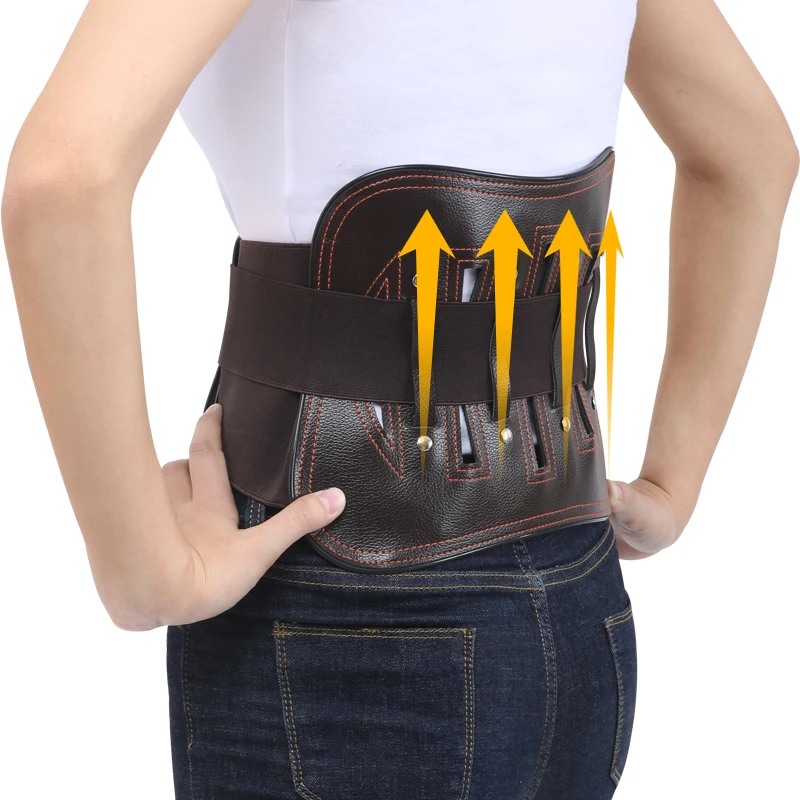 4 Steel Splint Spontaneous Heating Lumbar Waist Back Support Belt