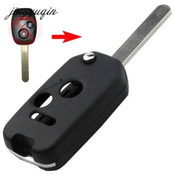 

jingyuqin Modified Remote Key Shell For Honda Odyssey Rigeline Accord 2 Button +Panic 3 Button Folding Flip Fob Case