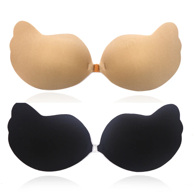2Pairs Sexy Silicone Push Up Bra Front Closure Glue Silicone Self
