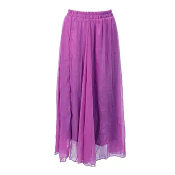 

Chiffon skirt bohe mian long ground long flared skirt beach skirts