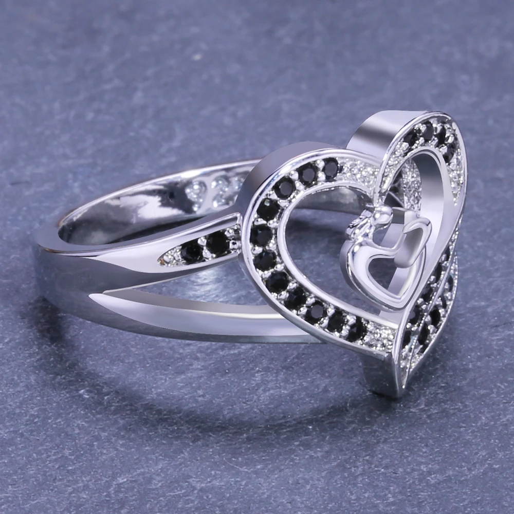 Huitan элегантный Heart Shaped Бесконечная любовь кольцо для Для женщин с креплением