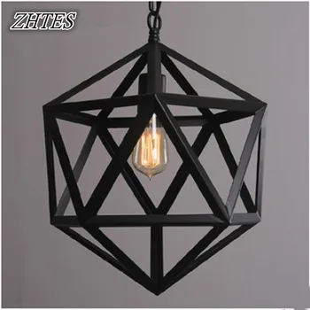 

Loft Industrial Retro Iron Chandelier Cafe Bar Diamond Lamps